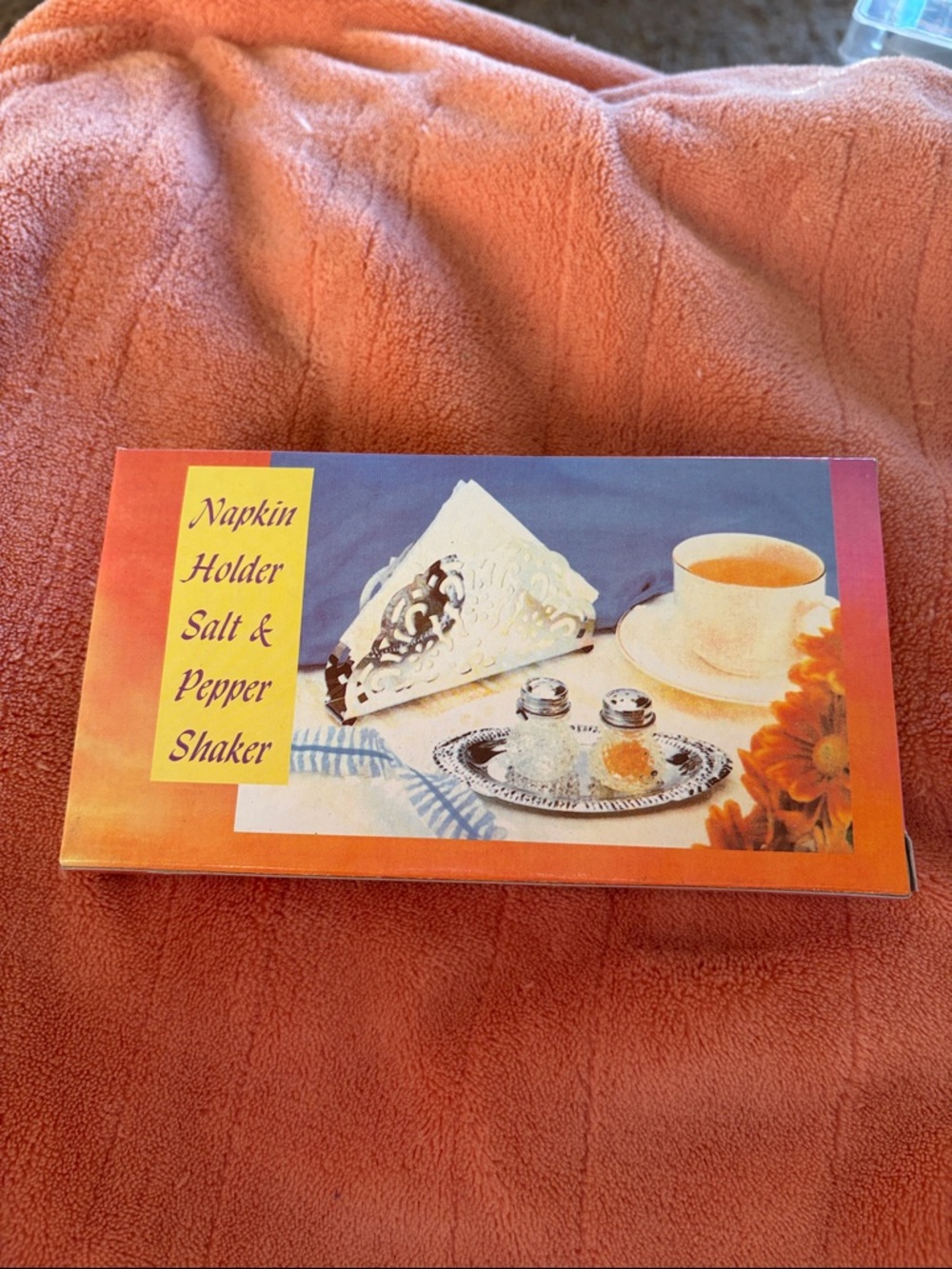 Vintage Napkin Holder with Salt & Pepper Shakers - White Decorative Set